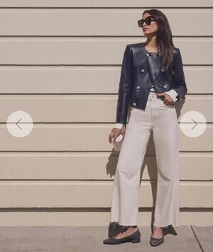 Veronica Beard Wide-Leg Jeans in Off-White
